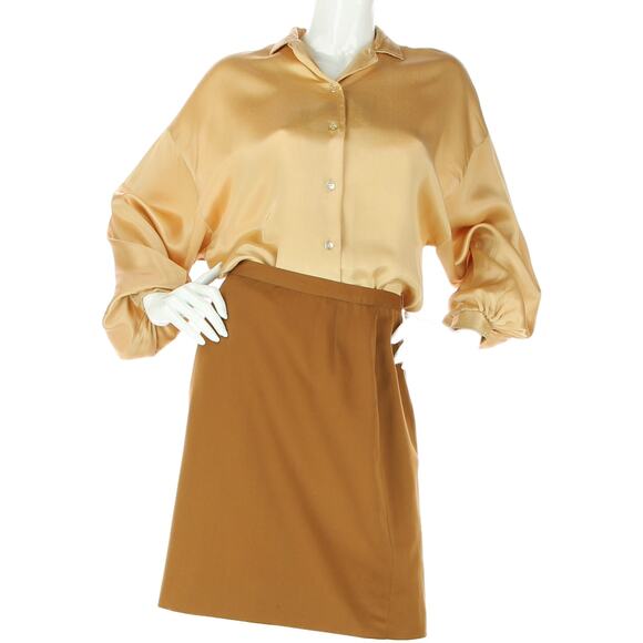 Cacharel Paris French Designer Retro Mod Minimal Career Work Office Wool Skirt - Picture 1 of 8